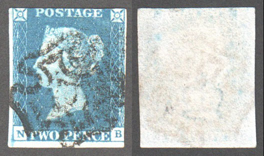 Great Britain Scott 2 Used Plate 2 - NB (P) - Click Image to Close